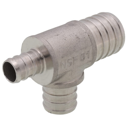 Main product image of 1" x 1/2" x 3/4" PEX Stainless Steel Tee (Lead Free)