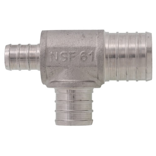 Main product image of 1" x 1/2" x 3/4" PEX Stainless Steel Tee (Lead Free)