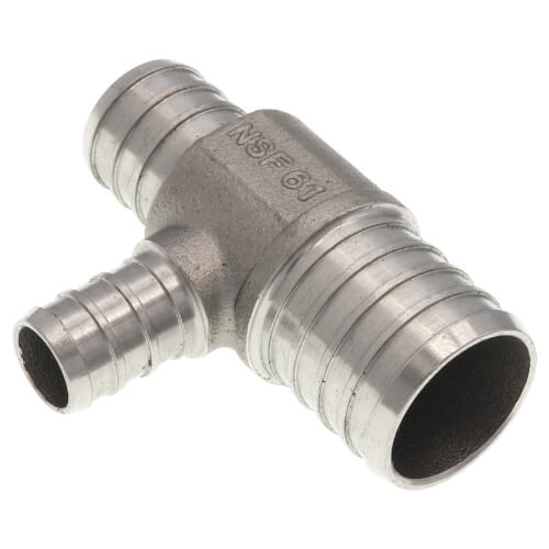 Main product image of 1" x 3/4" x 1/2" PEX Stainless Steel Tee (Lead Free)