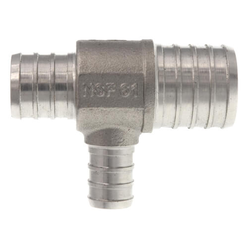 Main product image of 1" x 3/4" x 1/2" PEX Stainless Steel Tee (Lead Free)