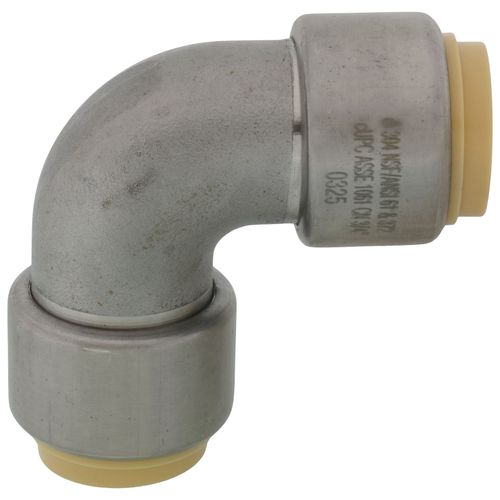 Main product image of 3/4" CTS 304 Stainless Steel Push-Fit 90-Degree Elbow (Lead Free)