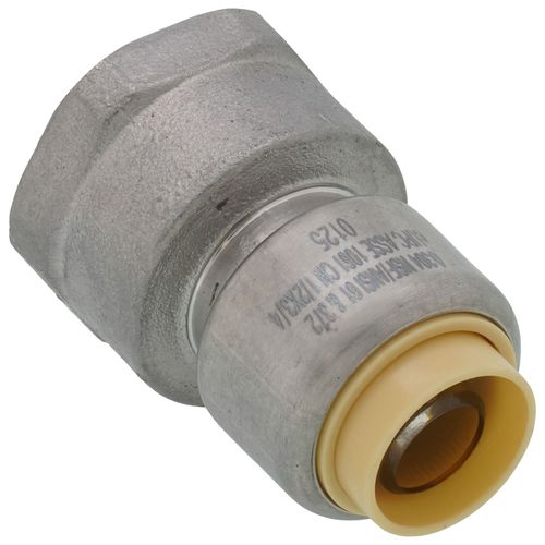 Main product image of 1/2" CTS x 3/4" FNPT 304 Stainless Steel Push-Fit Adapter (Lead Free)