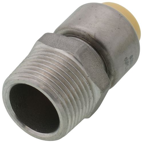 Main product image of 1/2" CTS x 3/4" MNPT 304 Stainless Steel Push-Fit Adapter (Lead Free)