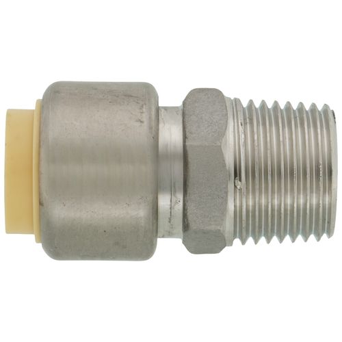Main product image of 1/2" CTS x 1/2" MNPT 304 Stainless Steel Push-Fit Adapter (Lead Free)