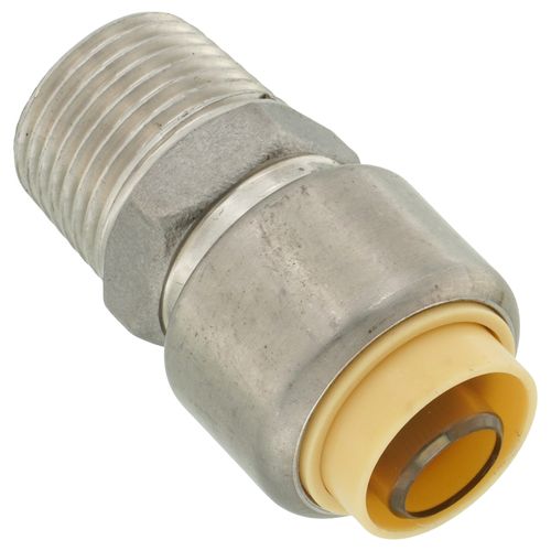 Main product image of 1/2" CTS x 1/2" MNPT 304 Stainless Steel Push-Fit Adapter (Lead Free)