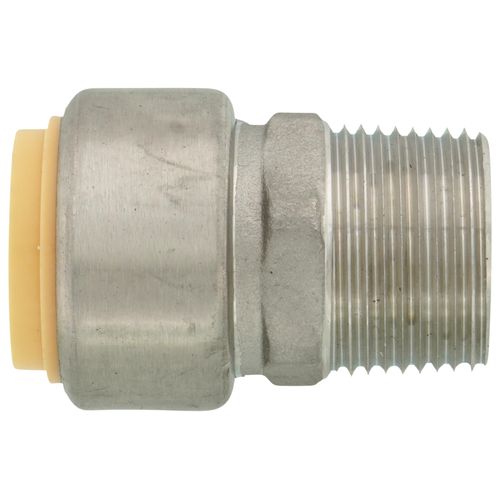 Main product image of 1" CTS x 1" MNPT 304 Stainless Steel Push-Fit Adapter (Lead Free)