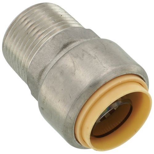 Main product image of 1" CTS x 1" MNPT 304 Stainless Steel Push-Fit Adapter (Lead Free)