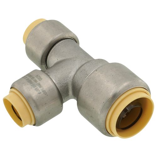 Main product image of 3/4" x 1/2" x 1/2" CTS 304 Stainless Steel Push-Fit Reducer Tee (Lead Free)