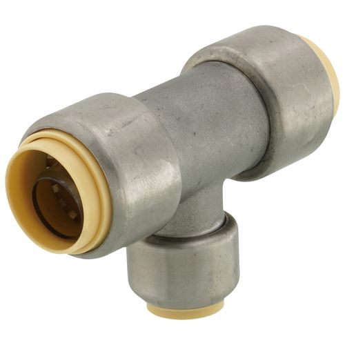 Main product image of 3/4" x 3/4" x 1/2" CTS 304 Stainless Steel Push-Fit Reducer Tee (Lead Free)
