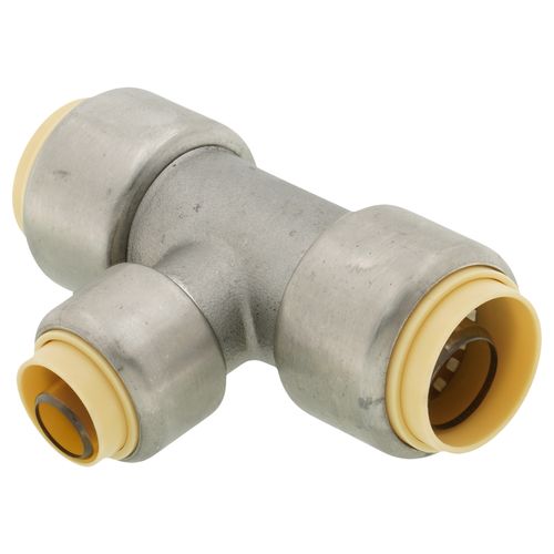 Main product image of 3/4" x 3/4" x 1/2" CTS 304 Stainless Steel Push-Fit Reducer Tee (Lead Free)