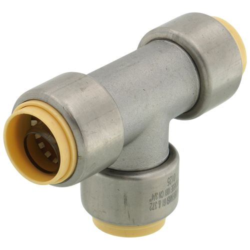 Main product image of 3/4" CTS 304 Stainless Steel Push-Fit Tee (Lead Free)