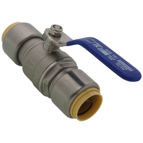 Main product image of 3/4" Stainless Steel Full Port Push Fit Ball Valve, 300 PSI CWP  (Lead Free)