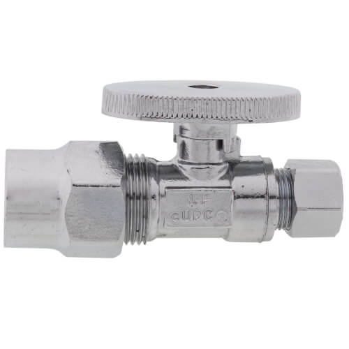 Main product image of 1/2" CPVC x 3/8" OD Compression Quarter Turn Straight Stop Valve - Lead Free (Chrome)