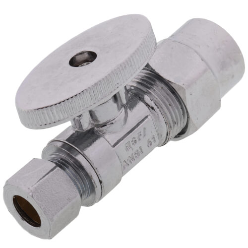 Main product image of 1/2" CPVC x 3/8" OD Compression Quarter Turn Straight Stop Valve - Lead Free (Chrome)