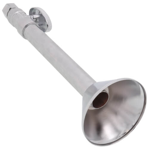 Main product image of 1/2" Sweat x 3/8" OD Compression Straight Stop w/ Bell Escutcheon, Lead Free (Chrome)
