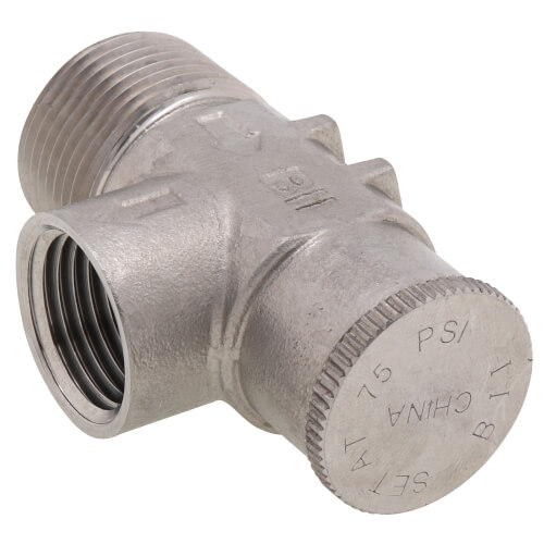 Main product image of 3/4" Stainless Steel Relief Valve, Non-Adjustable, 75 PSI