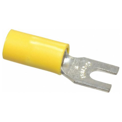 Main product image of Fork Terminal Yellow, Vinyl, Partially Insulated, #6 Stud, Crimp 600V (Pack of 50), 10RC-6F