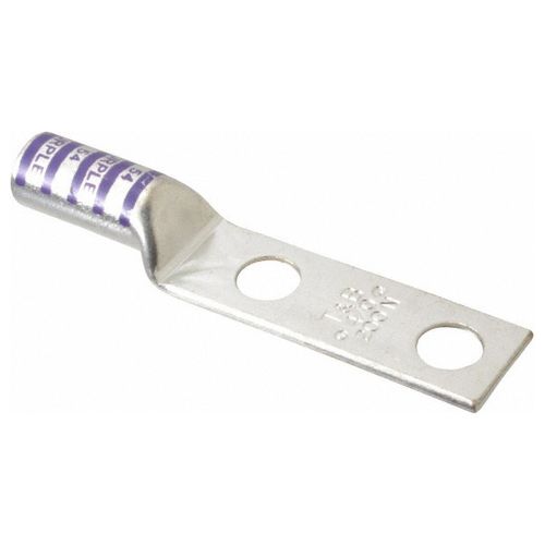 Main product image of Rectangle Ring Terminal, Non-Insulated, 4/0 AWG, Compression Connection 4.7" Long, Purple, 54866BE