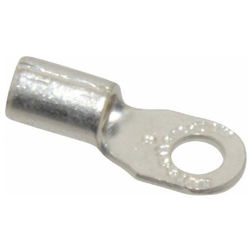 Main product image of D Shaped Ring Terminal, Non-Insulated, 12 to 10 AWG, Crimp #8 Stud, Yellow (Pack of 50), C10-8-SK
