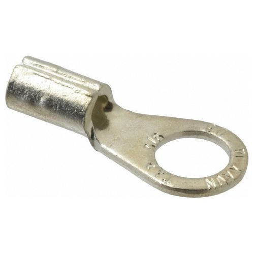 Main product image of Round Ring Terminal, Non-Insulated, 8 AWG, Crimp 1.32" Long, 0.59" Wide, Red (Pack of 25), D8-38