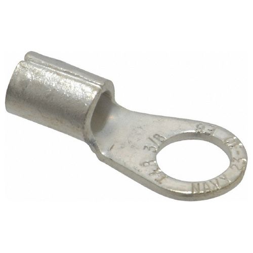 Main product image of Round Ring Terminal, Non-Insulated, 6 AWG, Crimp 1.32" Long, 0.6" Wide, Blue (Pack of 20), E6-38