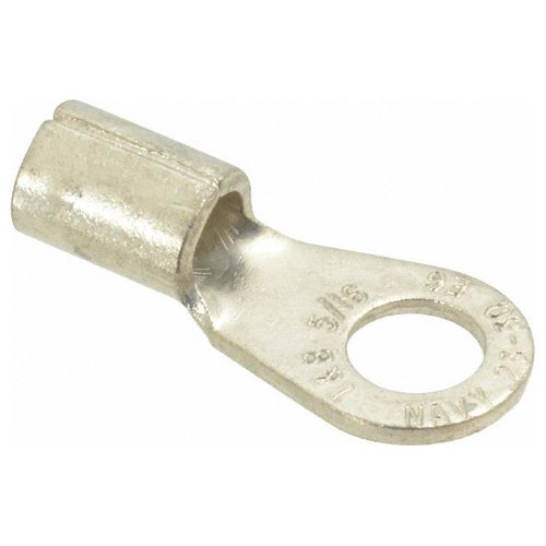 Main product image of Round Ring Terminal, Non-Insulated, 6 AWG, Crimp 1.32" Long, 0.6" Wide, Blue (Pack of 20), E6-516