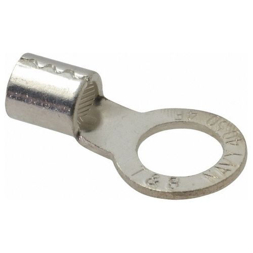 Main product image of Round Ring Terminal, Non-Insulated, 4 AWG, Crimp 1.52" Long, 0.82" Wide, Yellow (Pack of 20), F4-12