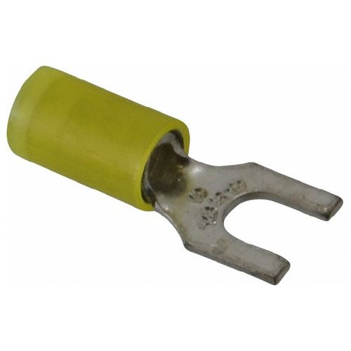 Main product image of D Ring Terminal, Nylon Insulated, 12 - 10 AWG, Crimp #10 Stud, 1" Long, Yellow (Pack of 50), RC10-10