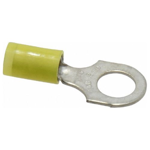 Main product image of D Ring Terminal, Nylon Insulated, 12 - 10 AWG, Crimp 1.21" Long, 0.53" Wide, Yellow (Pack of 50), RC10-516