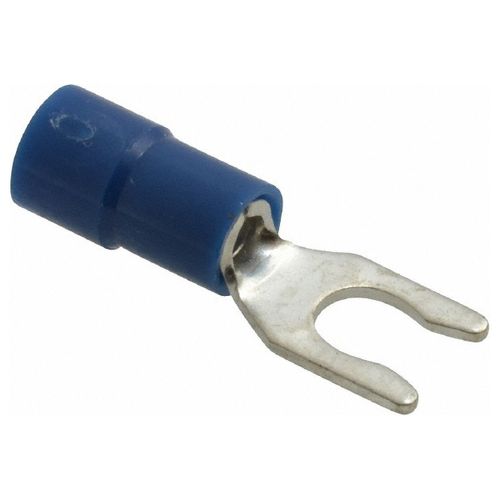 Main product image of Locking Fork Terminal, Blue, Vinyl, Partially Insulated, #8 Stud, Crimp 600V (Pack of 75), TV14-8LF-XV