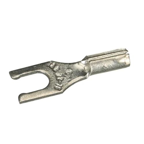 Main product image of Locking Fork Terminal, Red, Non-Insulated, #6 Stud, Crimp 600V (Pack of 100), A18-6FL
