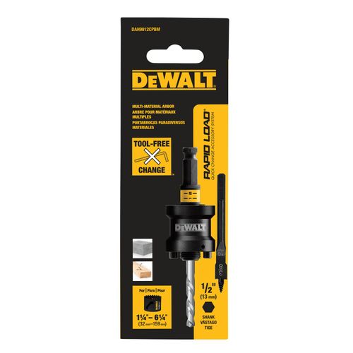 Main product image of 1-1/4" - 6-1/4" RAPID LOAD Quick Change Hole Saw Arbor, 1/2" Shank