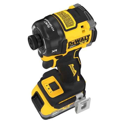 Main product image of 20V MAX XR Cordless Brushless 1/4" Quiet Hydraulic Impact Driver Kit w/ XR Powerstack Battery, Charger, Belt Hook and Bag