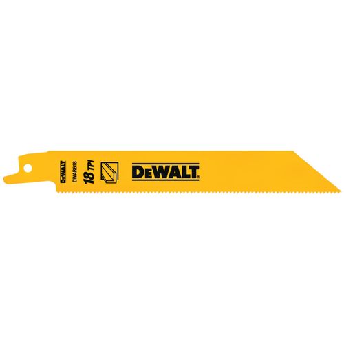 Main product image of 6" 14 TPI Straight Back Bi-Metal Reciprocating Blade (5 Pack)