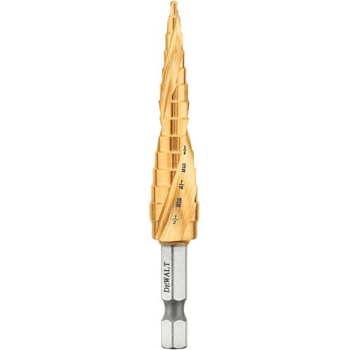 Main product image of 1/8"- 1/2" IMPACT READY Titanium Nitride Coating Step Drill Bit