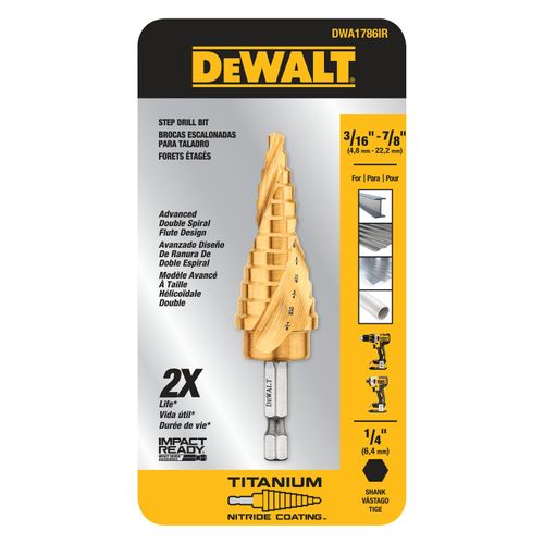 Main product image of 3/16"- 7/8" IMPACT READY Titanium Nitride Coating Step Drill Bit