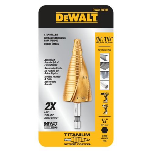 Main product image of 7/8" - 1-1/8 " IMPACT READY Titanium Nitride Coating Step Drill Bit Set