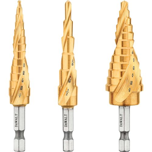 Main product image of 3 Piece IMPACT READY Titanium Nitride Coating Step Drill Bit Set
