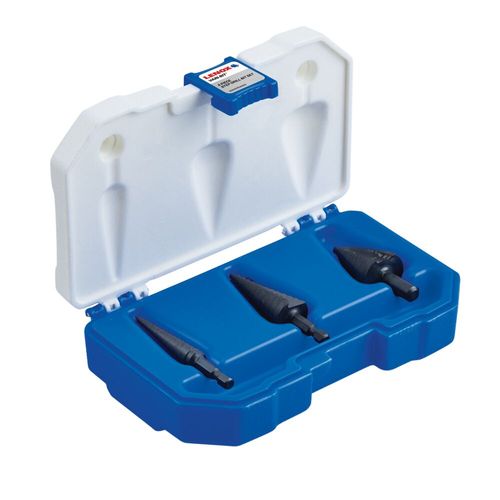 Main product image of 3 Piece Step Drill Bit Set, 1/8" to 1-1/8"