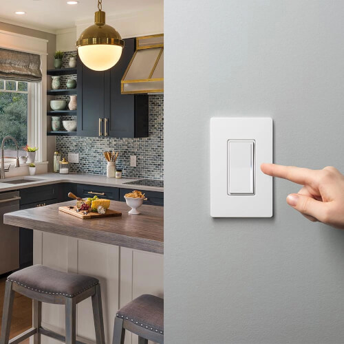 Main product image of Sunnata LED+ Dimmer Switch and Accessory Switch, 3-Way Kit, 150W LED, No Neutral Required,120V, STCL-153MRH-WH, White