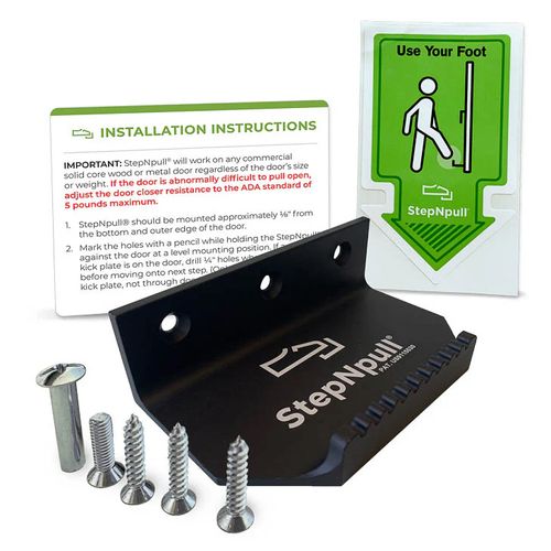 Main product image of StepNPull Hands Free Heavy-Duty Commercial Grade Foot-Operated Door Opener (Black)