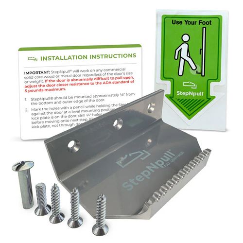 Main product image of StepNPull Hands Free Heavy-Duty Commercial Grade Foot-Operated Door Opener (Silver)