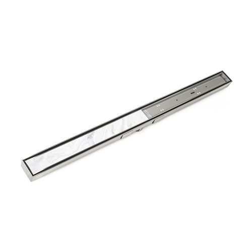 Main product image of 48" S-Stainless Steel Series Complete Kit w/ Tile Insert Frame (Satin Stainless)