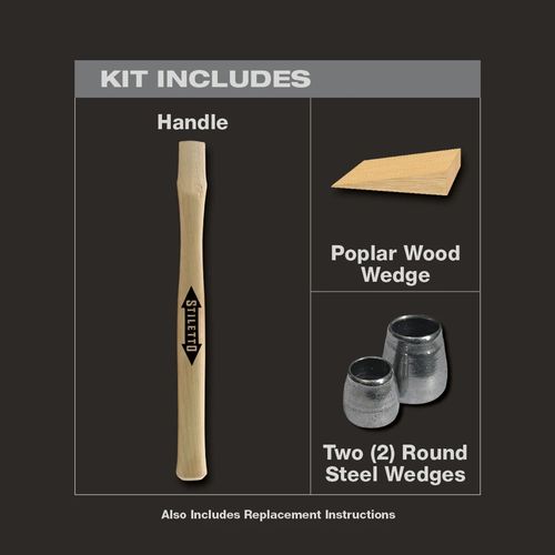 Main product image of STILETTO 18" Straight Hickory Replacement Handle for 12/14oz, STLHDL-S