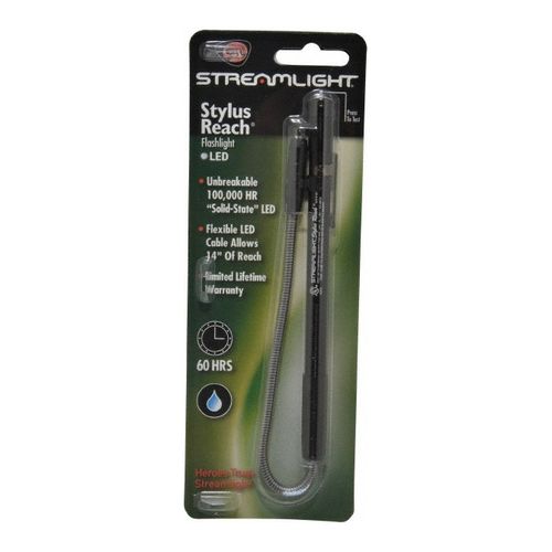 Main product image of Stylus Reach Mini Flashlight w/ White LED Bulb, (3) AAAA Batteries Included, Black, 65658
