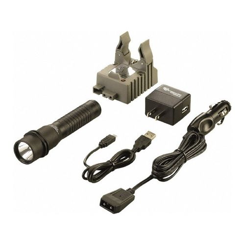 Main product image of Strion LED Handheld Flashlight, C4 LED, 260 Lumens, 7.5 Hr Max Run Time, w/ Rechargeable Lithium-ion Battery, 4 Light Modes, Black, 74301