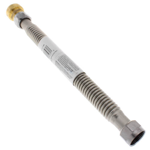 Main product image of 3/4" Push Connect x 3/4" FIP Procoat Stainless Steel Water Heater Connector (12" Length)