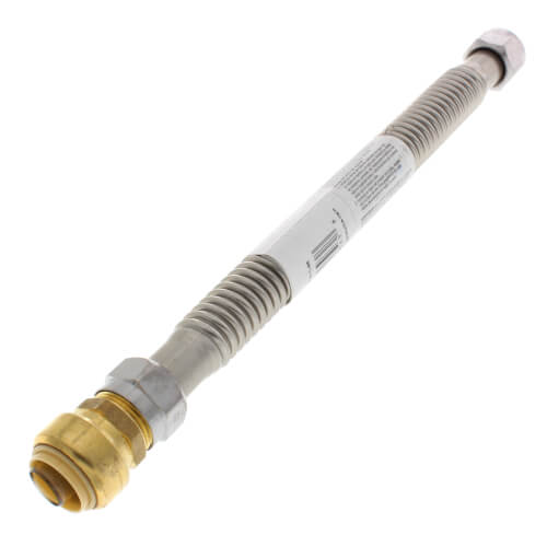Main product image of 3/4" Push Connect x 3/4" FIP Procoat Stainless Steel Water Heater Connector (12" Length)