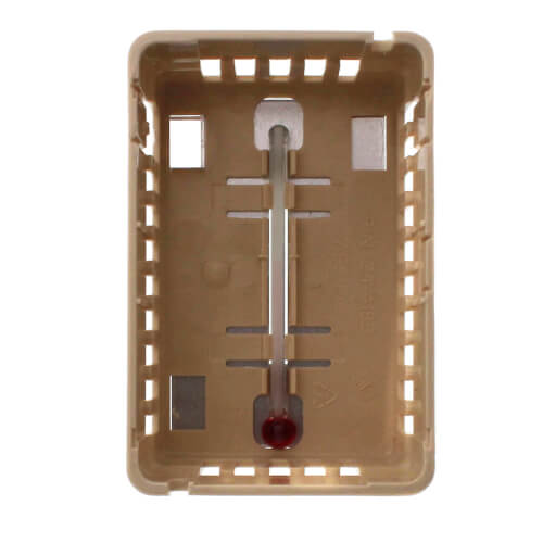 Main product image of Beige Thermostat Cover Plate Assembly, Exposed setpoint, with °F/°C thermometer (Vertical Mount)
