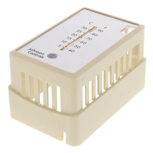 Main product image of Beige Thermostat Cover Plate Assembly, Exposed setpoint, with °F/°C thermometer (Vertical Mount)